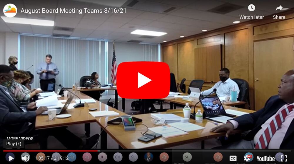 YouTube video for August 16th Board Meeting