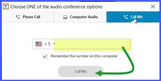 join the meeting step 4 call me instructions