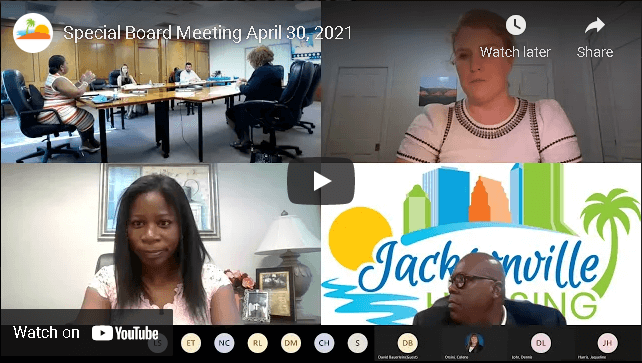 YouTube video for Special Board Meeting April 30, 2021
